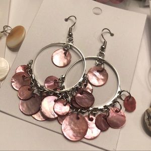 Beautiful Pink Chandelier Dangles Earrings